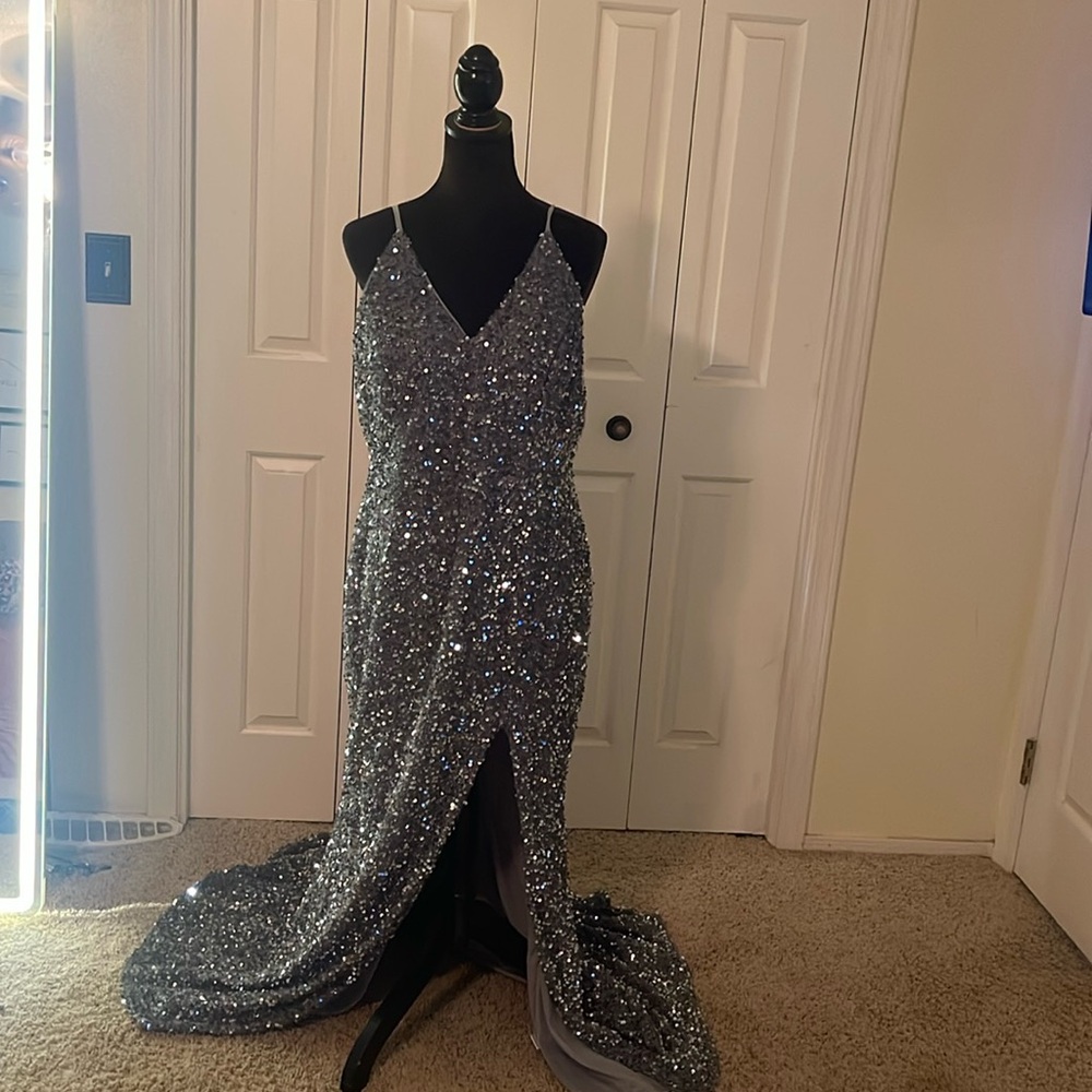 Sequin plus size gown